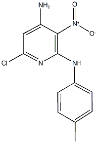 4-amino-6-chloro-3-nitro-2-(4-toluidino)pyridine Struktur