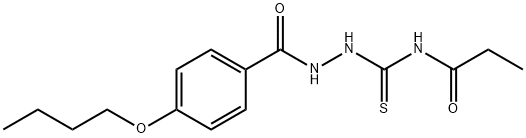 N-{[2-(4-butoxybenzoyl)hydrazino]carbothioyl}propanamide Struktur