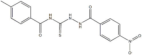 N-[(2-{4-nitrobenzoyl}hydrazino)carbothioyl]-4-methylbenzamide Struktur