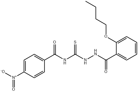 N-{[2-(2-butoxybenzoyl)hydrazino]carbothioyl}-4-nitrobenzamide Struktur