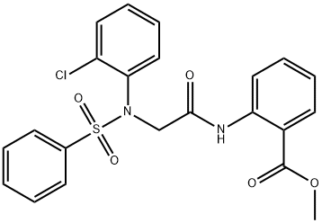 methyl 2-({[2-chloro(phenylsulfonyl)anilino]acetyl}amino)benzoate Struktur