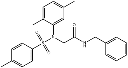 N-benzyl-2-{2,5-dimethyl[(4-methylphenyl)sulfonyl]anilino}acetamide Struktur