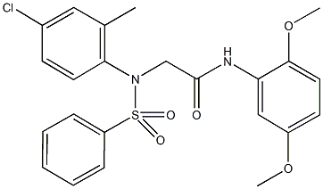 2-[4-chloro-2-methyl(phenylsulfonyl)anilino]-N-(2,5-dimethoxyphenyl)acetamide Struktur