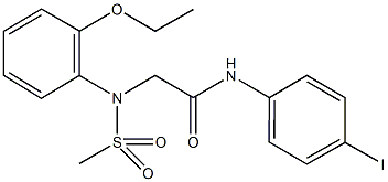 2-[2-ethoxy(methylsulfonyl)anilino]-N-(4-iodophenyl)acetamide Struktur