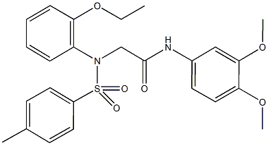 N-(3,4-dimethoxyphenyl)-2-{2-ethoxy[(4-methylphenyl)sulfonyl]anilino}acetamide Struktur