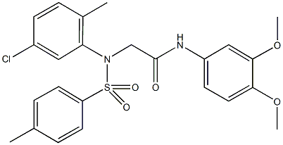 2-{5-chloro-2-methyl[(4-methylphenyl)sulfonyl]anilino}-N-(3,4-dimethoxyphenyl)acetamide Struktur