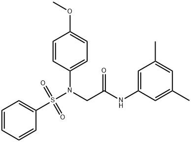 N-(3,5-dimethylphenyl)-2-[4-methoxy(phenylsulfonyl)anilino]acetamide Struktur