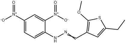 5-ethyl-2-methoxy-3-thiophenecarbaldehyde {2,4-dinitrophenyl}hydrazone Struktur