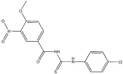 N-(4-chlorophenyl)-N'-{3-nitro-4-methoxybenzoyl}thiourea Struktur