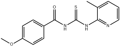 N-(4-methoxybenzoyl)-N'-(3-methyl-2-pyridinyl)thiourea Struktur