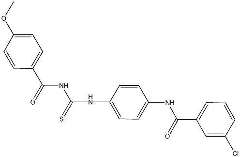 3-chloro-N-[4-({[(4-methoxybenzoyl)amino]carbothioyl}amino)phenyl]benzamide Struktur