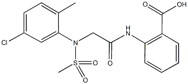 2-({[5-chloro-2-methyl(methylsulfonyl)anilino]acetyl}amino)benzoic acid Struktur