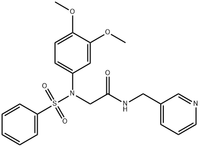 2-[3,4-dimethoxy(phenylsulfonyl)anilino]-N-(3-pyridinylmethyl)acetamide Struktur