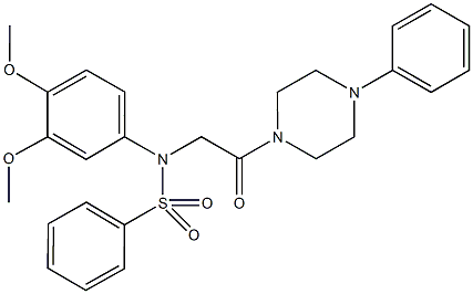 N-(3,4-dimethoxyphenyl)-N-[2-oxo-2-(4-phenyl-1-piperazinyl)ethyl]benzenesulfonamide Struktur