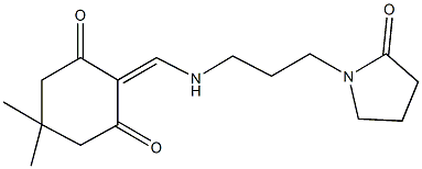 5,5-dimethyl-2-({[3-(2-oxo-1-pyrrolidinyl)propyl]amino}methylene)-1,3-cyclohexanedione Struktur