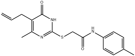 2-[(5-allyl-4-methyl-6-oxo-1,6-dihydro-2-pyrimidinyl)sulfanyl]-N-(4-methylphenyl)acetamide Struktur