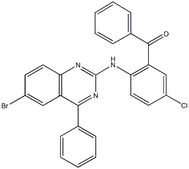 {2-[(6-bromo-4-phenylquinazolin-2-yl)amino]-5-chlorophenyl}(phenyl)methanone Struktur