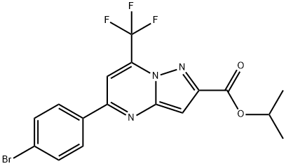 isopropyl 5-(4-bromophenyl)-7-(trifluoromethyl)pyrazolo[1,5-a]pyrimidine-2-carboxylate Struktur