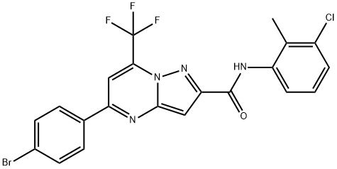 5-(4-bromophenyl)-N-(3-chloro-2-methylphenyl)-7-(trifluoromethyl)pyrazolo[1,5-a]pyrimidine-2-carboxamide Struktur