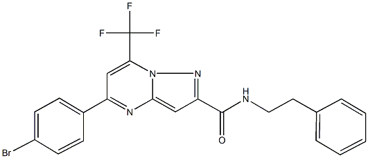 5-(4-bromophenyl)-N-(2-phenylethyl)-7-(trifluoromethyl)pyrazolo[1,5-a]pyrimidine-2-carboxamide Struktur