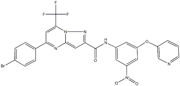 5-(4-bromophenyl)-N-[3-nitro-5-(3-pyridinyloxy)phenyl]-7-(trifluoromethyl)pyrazolo[1,5-a]pyrimidine-2-carboxamide Struktur