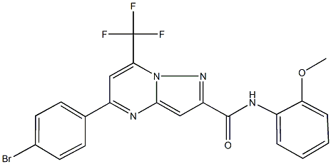 5-(4-bromophenyl)-N-(2-methoxyphenyl)-7-(trifluoromethyl)pyrazolo[1,5-a]pyrimidine-2-carboxamide Struktur