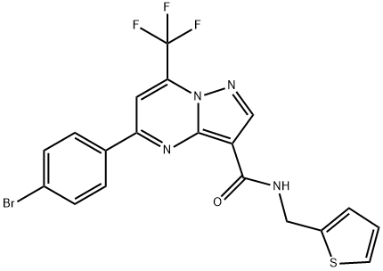 5-(4-bromophenyl)-N-(2-thienylmethyl)-7-(trifluoromethyl)pyrazolo[1,5-a]pyrimidine-3-carboxamide Struktur