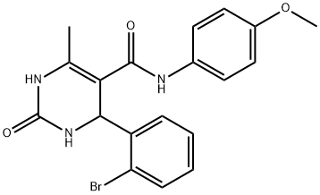 4-(2-bromophenyl)-N-(4-methoxyphenyl)-6-methyl-2-oxo-1,2,3,4-tetrahydropyrimidine-5-carboxamide Struktur