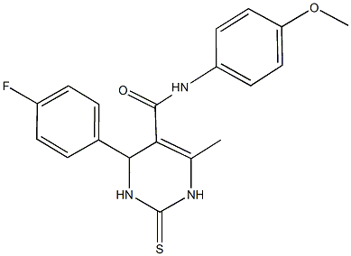 4-(4-fluorophenyl)-N-(4-methoxyphenyl)-6-methyl-2-thioxo-1,2,3,4-tetrahydro-5-pyrimidinecarboxamide Struktur