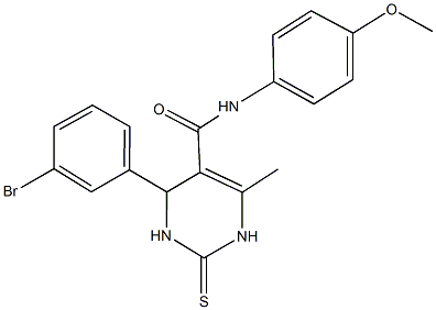 4-(3-bromophenyl)-N-(4-methoxyphenyl)-6-methyl-2-thioxo-1,2,3,4-tetrahydropyrimidine-5-carboxamide Struktur