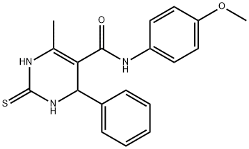 N-(4-methoxyphenyl)-6-methyl-4-phenyl-2-thioxo-1,2,3,4-tetrahydro-5-pyrimidinecarboxamide Struktur