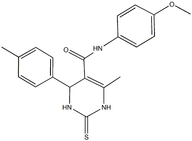 N-(4-methoxyphenyl)-6-methyl-4-(4-methylphenyl)-2-thioxo-1,2,3,4-tetrahydro-5-pyrimidinecarboxamide Struktur