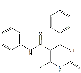 6-methyl-4-(4-methylphenyl)-N-phenyl-2-thioxo-1,2,3,4-tetrahydro-5-pyrimidinecarboxamide Struktur