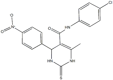 N-(4-chlorophenyl)-4-{4-nitrophenyl}-6-methyl-2-thioxo-1,2,3,4-tetrahydro-5-pyrimidinecarboxamide Struktur