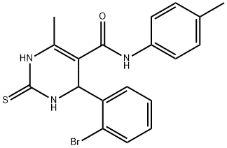 4-(2-bromophenyl)-6-methyl-N-(4-methylphenyl)-2-thioxo-1,2,3,4-tetrahydro-5-pyrimidinecarboxamide Struktur