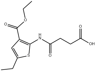 4-{[3-(ethoxycarbonyl)-5-ethyl-2-thienyl]amino}-4-oxobutanoic acid Struktur