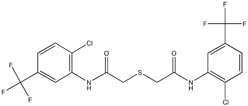 2-({2-[2-chloro-5-(trifluoromethyl)anilino]-2-oxoethyl}sulfanyl)-N-[2-chloro-5-(trifluoromethyl)phenyl]acetamide Struktur