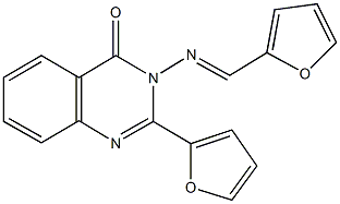 2-(2-furyl)-3-[(2-furylmethylene)amino]-4(3H)-quinazolinone Struktur