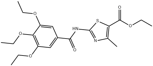 ethyl 4-methyl-2-[(3,4,5-triethoxybenzoyl)amino]-1,3-thiazole-5-carboxylate Struktur