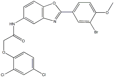 N-[2-(3-bromo-4-methoxyphenyl)-1,3-benzoxazol-5-yl]-2-(2,4-dichlorophenoxy)acetamide Struktur