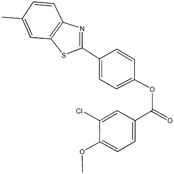 4-(6-methyl-1,3-benzothiazol-2-yl)phenyl 3-chloro-4-methoxybenzoate Struktur