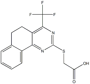 {[4-(trifluoromethyl)-5,6-dihydrobenzo[h]quinazolin-2-yl]sulfanyl}acetic acid Struktur