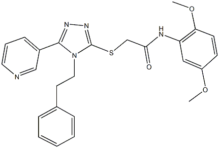 N-(2,5-dimethoxyphenyl)-2-{[4-(2-phenylethyl)-5-(3-pyridinyl)-4H-1,2,4-triazol-3-yl]sulfanyl}acetamide Struktur