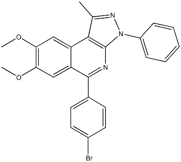 5-(4-bromophenyl)-7,8-dimethoxy-1-methyl-3-phenyl-3H-pyrazolo[3,4-c]isoquinoline Struktur