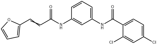 2,4-dichloro-N-(3-{[3-(2-furyl)acryloyl]amino}phenyl)benzamide Struktur