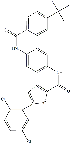 N-{4-[(4-tert-butylbenzoyl)amino]phenyl}-5-(2,5-dichlorophenyl)-2-furamide Struktur