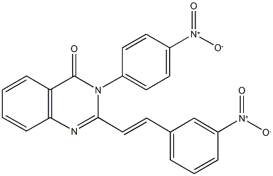 3-{4-nitrophenyl}-2-(2-{3-nitrophenyl}vinyl)-4(3H)-quinazolinone Struktur