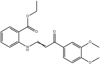 ethyl 2-{[3-(3,4-dimethoxyphenyl)-3-oxo-1-propenyl]amino}benzoate Struktur