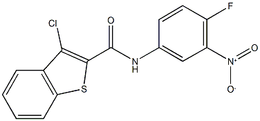 3-chloro-N-{4-fluoro-3-nitrophenyl}-1-benzothiophene-2-carboxamide Struktur