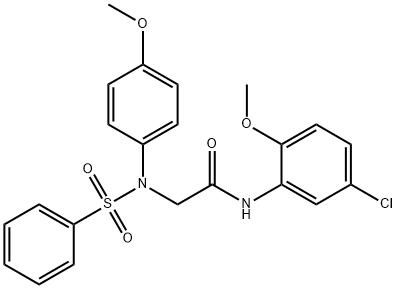 N-(5-chloro-2-methoxyphenyl)-2-[4-methoxy(phenylsulfonyl)anilino]acetamide Struktur